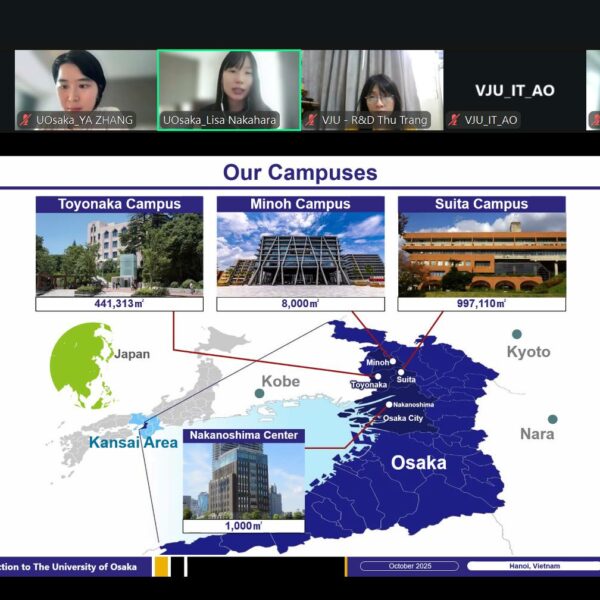 ĐẠI HỌC OSAKA MANG CƠ HỘI HỌC TẬP QUỐC TẾ ĐẾN VỚI SINH VIÊN VJU